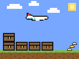 Pixel-art scene of the seized items: ~2.5 t drugs , aircraft , $1M + €858,000