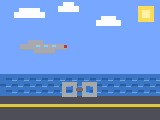 Pixel-art scene: suspect flown out for prosecution